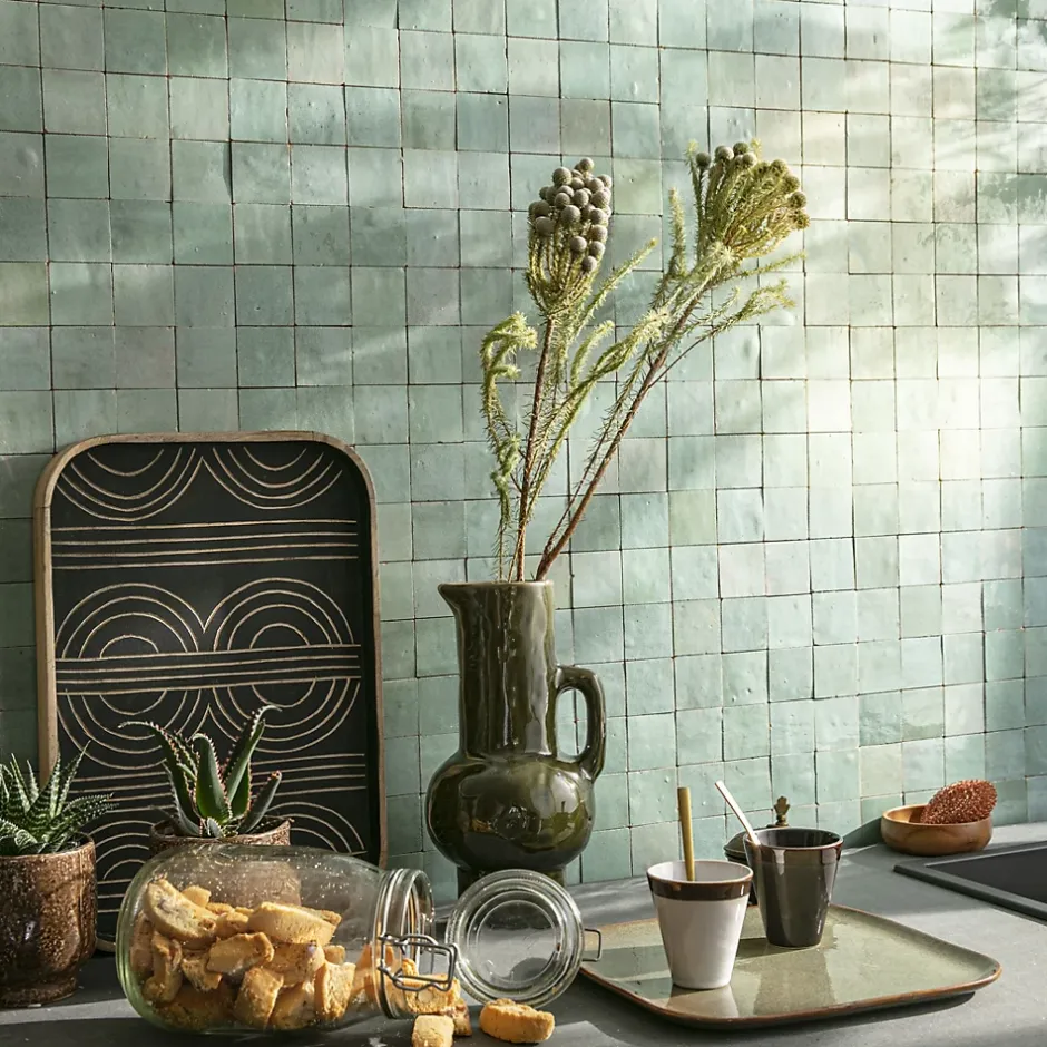 Ro'Ma Nature Carrelage Zellige Marocain 5x5 cm (vendu par plaque de 30x30 cm soit 0,09 m²) -