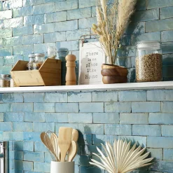 Carrelage Zellige Marocain Bleu Lazuli 5x15 cm (vendu par 1 m²) --Ro'Ma Nature