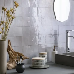 Ro'Ma Nature Carrelage Zellige Marocain Gris Clair 10x10 cm (vendu par 1 m²) -