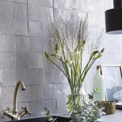 Ro'Ma Nature Carrelage Zellige Marocain Gris Clair 10x10 cm (vendu par 1 m²) -