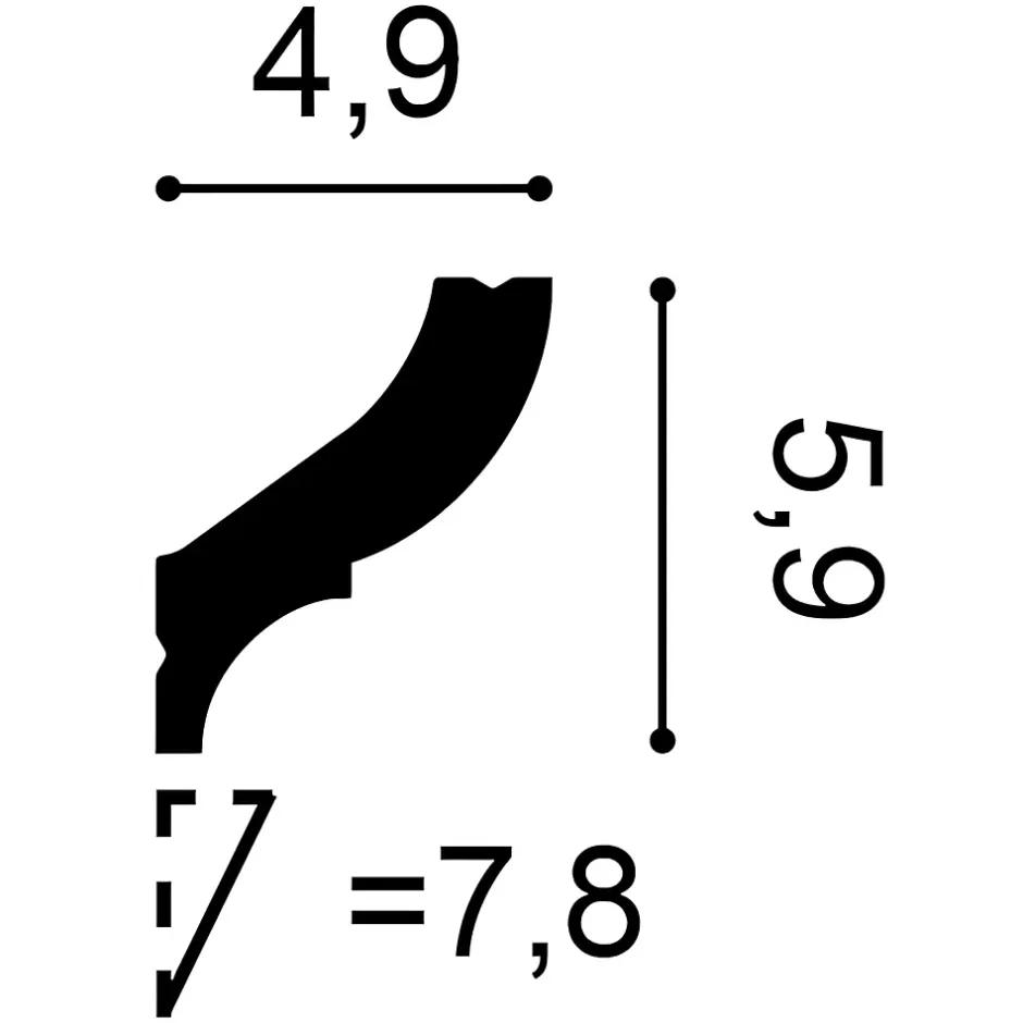 CB502 Corniche plafond - 5,9x4,9x200cm (h x p x L) - polystyrène Carton complet-Orac Decor Hot