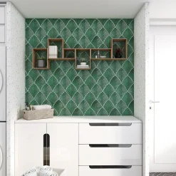 Carrelage Signature Ceramique Feuilles larges vertes 20x15 cm - prix à la piéce-