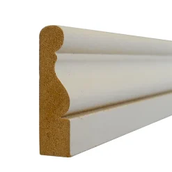 Chambranle Louis XVI en MDF doucine prépeint blanc 10x38mm L.2,44m-