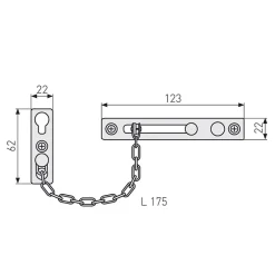 Abus Chaînette de porte nickélé SK175