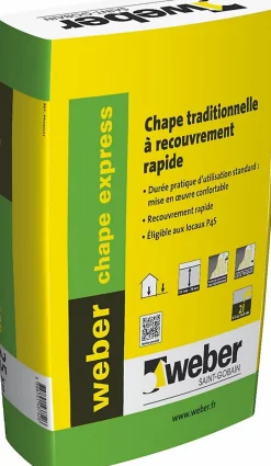 Chape traditionnelle à recouvrement rapide CHAPE EXPRESS - Sac de 25 Kg-Weber