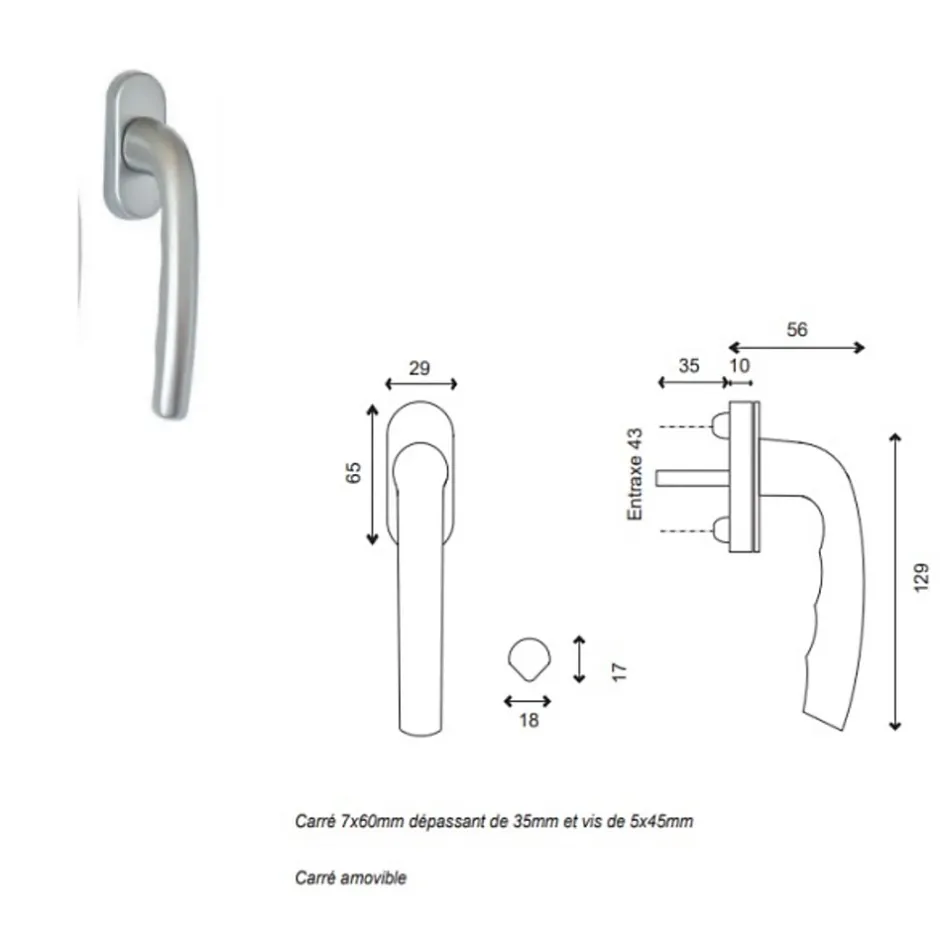 Chassis Abattant En Bois H45 X L100 Côte Tableau, Poignee (ref 010220f9)-Gd Menuiseries Discount