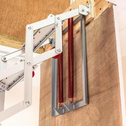 BPS Access Solutions Échelle de grenier accordéon aluminium 2.74m, Design compact, Marches antidérapantes, Charge max. 150 kg, BPS Depot