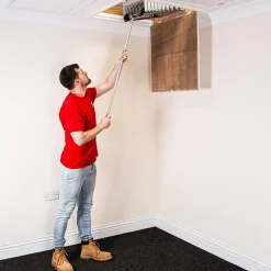 BPS Access Solutions Échelle de grenier accordéon aluminium 3.35m, Design compact, Marches antidérapantes, Charge max. 150 kg, BPS Depot