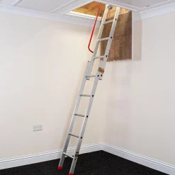 Échelle de grenier coulissante aluminium 2 sections avec main courante, Charge max. 150 kg, EN14975, BPS Depot-BPS Access Solutions