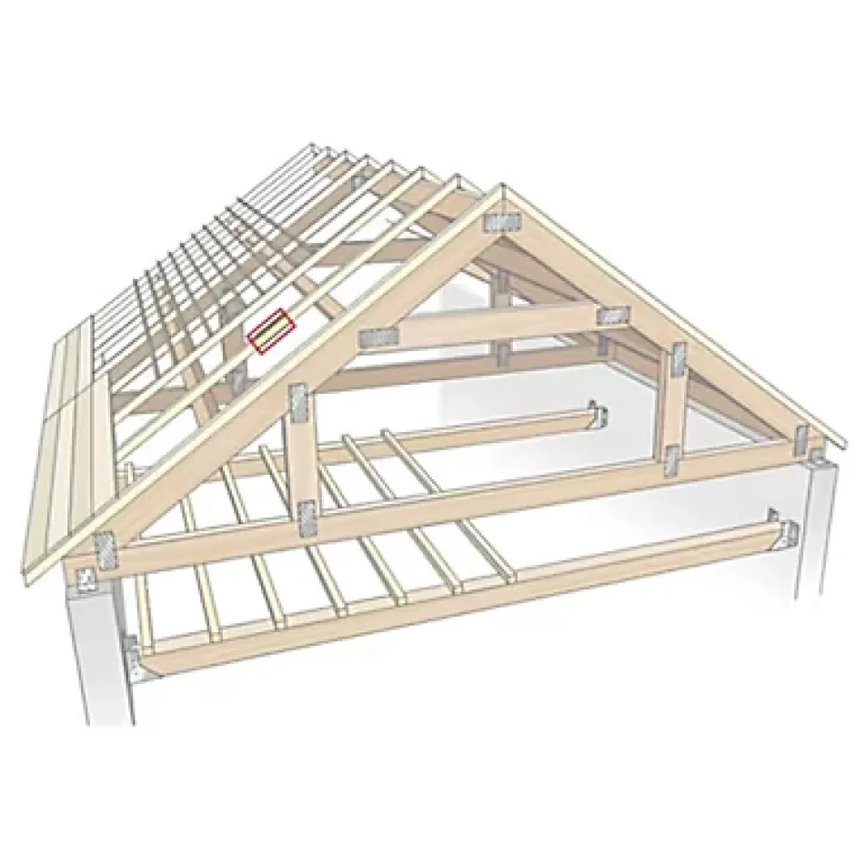 Chevron traité - 75 x 63 mm, L.3 m classe 2- Sale