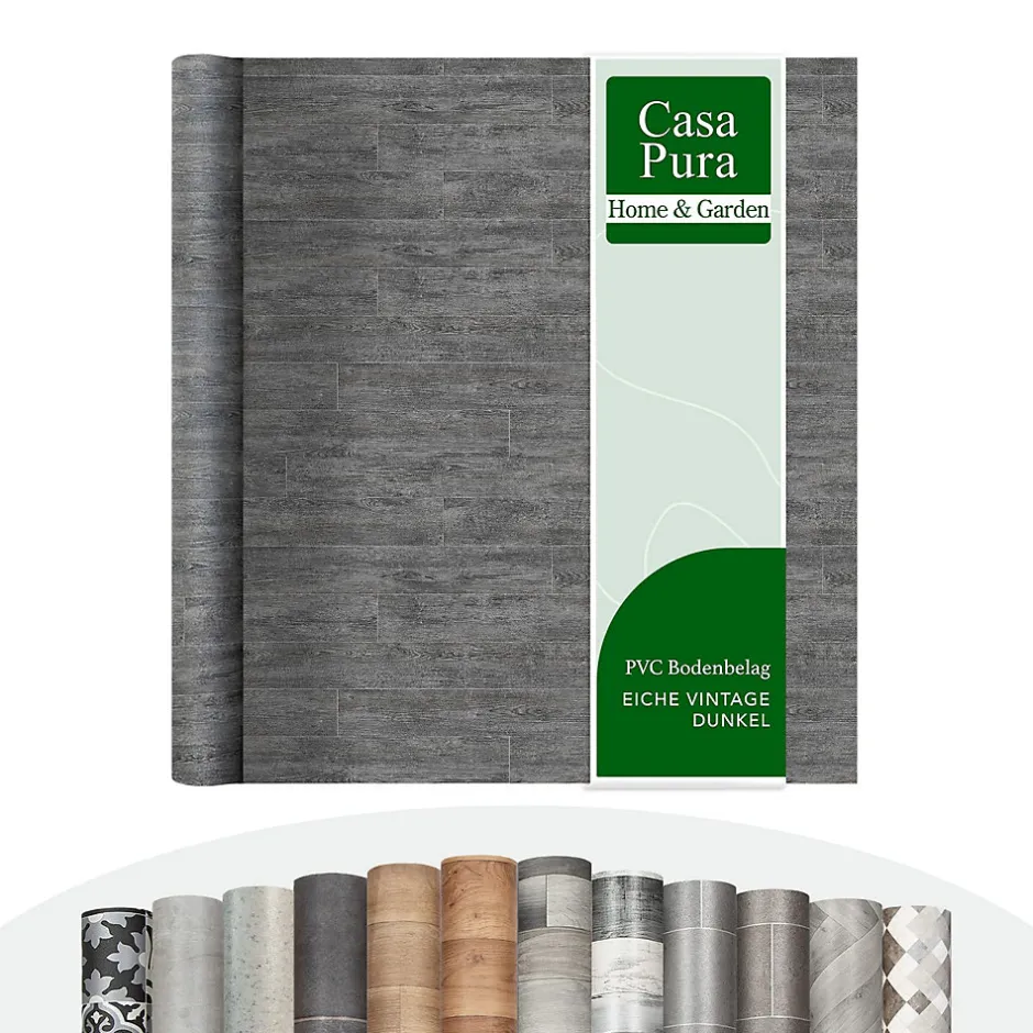 Chêne Vintage Dunkel Aspect Bois carrelage Revêtement de Sol, 100 x 250 cm-Floordirekt Best