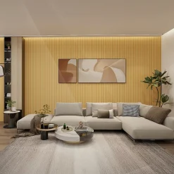 Chopin - Lot de 6 Panneaux Acoustiques Décoratifs 235x18 cm pour Intérieur et Extérieur en WPC Oak-Frankystar