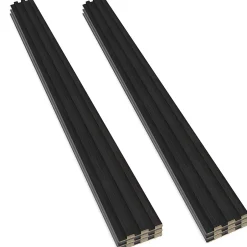 Chopin - Lot de 6 Panneaux Acoustiques Décoratifs 235x18 cm pour Intérieur et Extérieur en WPC Noir-Frankystar New