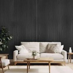 Chopin - Lot de 6 Panneaux Acoustiques Décoratifs 235x18 cm pour Intérieur et Extérieur en WPC Noir-Frankystar New