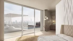 Châssis coulissant en aluminium à soulèvement 4 ventaux SMARTIA S560 (L.:4450mm x H.:2200mm) Gris argent-3 in 1 Hot