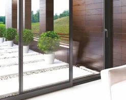 Châssis coulissant en aluminium 2 ventaux SMARTIA 350 (L.:2600mm x H.:2200mm) Noir RAL 9005-3 in 1 Discount