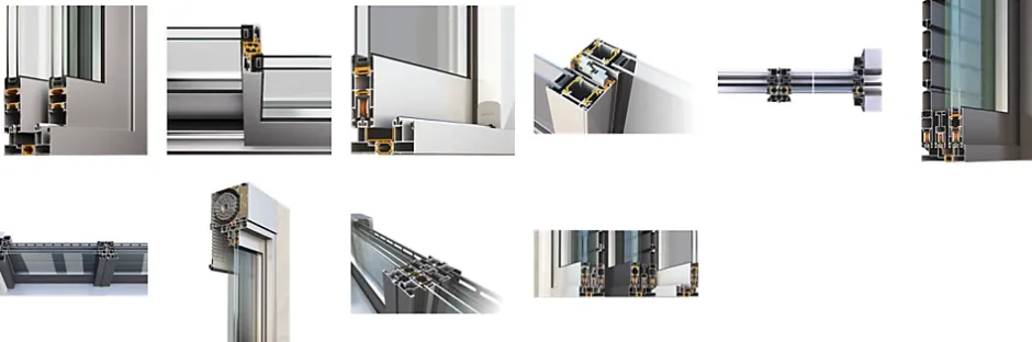 Châssis coulissant en aluminium 2 ventaux SMARTIA 350 (L.:2600mm x H.:2200mm) Noir RAL 9005-3 in 1 Discount