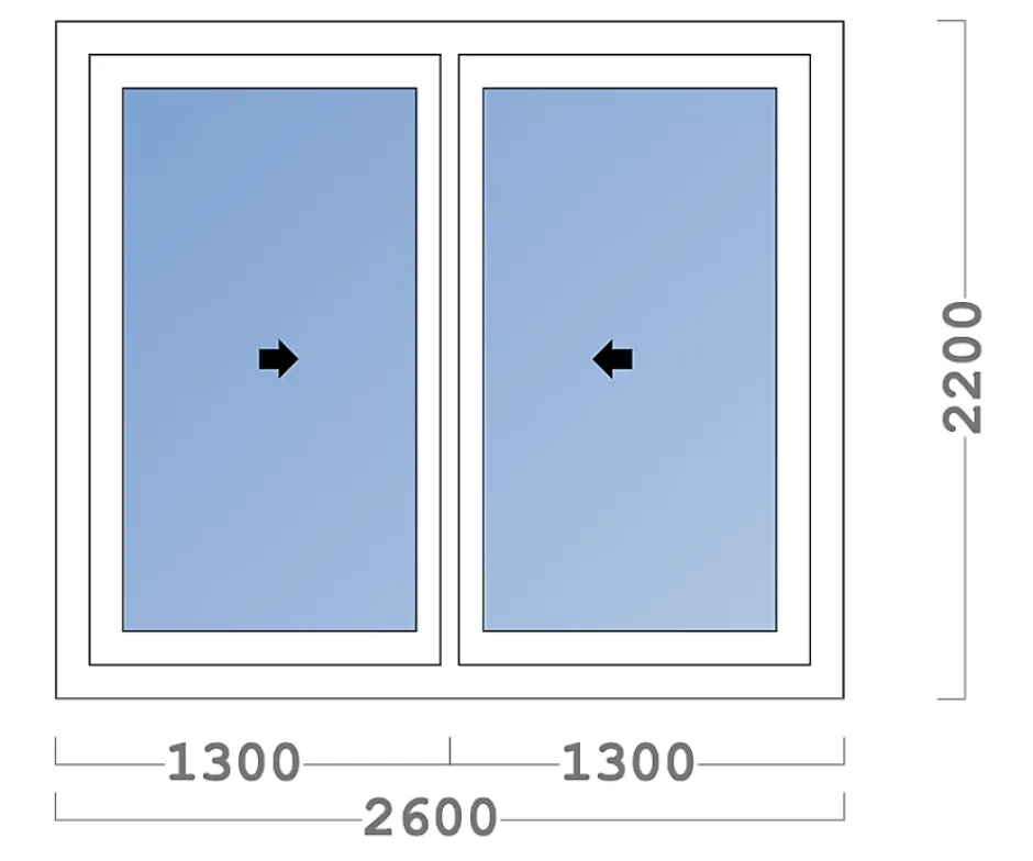 Châssis coulissant en aluminium 2 ventaux SMARTIA 350 (L.:2600mm x H.:2200mm) Noir RAL 9005-3 in 1 Discount