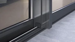 Châssis coulissant en aluminium à soulèvement 3 ventaux SMARTIA S560 (L.:3200mm x H.:2200mm) Noir RAL 9005-3 in 1 Sale