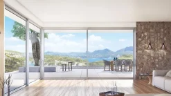 Châssis coulissant en aluminium à soulèvement 3 ventaux SMARTIA S560 (L.:3200mm x H.:2200mm) Noir RAL 9005-3 in 1 Sale