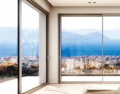 Châssis coulissant en aluminium 4 ventaux SMARTIA 350 (L.:4000mm x H.:2400mm) Gris antracite RAL 7016-3 in 1 Clearance