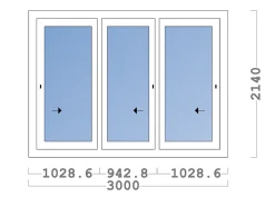 Châssis coulissant en aluminium 4 ventaux SMARTIA 350 (L.:4000mm x H.:2400mm) Gris antracite RAL 7016-3 in 1 Clearance