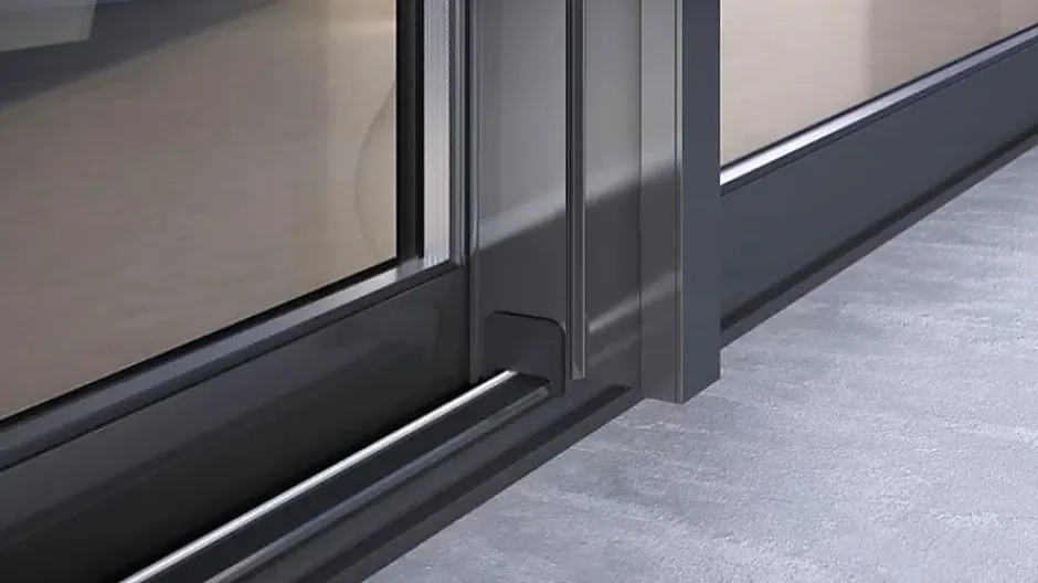 Châssis coulissant en aluminium à soulèvement 3 ventaux SMARTIA S560 (L.:3200mm x H.:2200mm) Gris antracite RAL 7016-3 in 1 Outlet