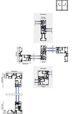 Châssis coulissant en aluminium à soulèvement 3 ventaux SMARTIA S560 (L.:3200mm x H.:2200mm) Gris antracite RAL 7016-3 in 1 Outlet