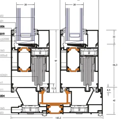 3 in 1 Châssis coulissant en aluminium 3 ventaux DMBG Pro (L.:3000mm x H.:2140mm) Blanc RAL 9016