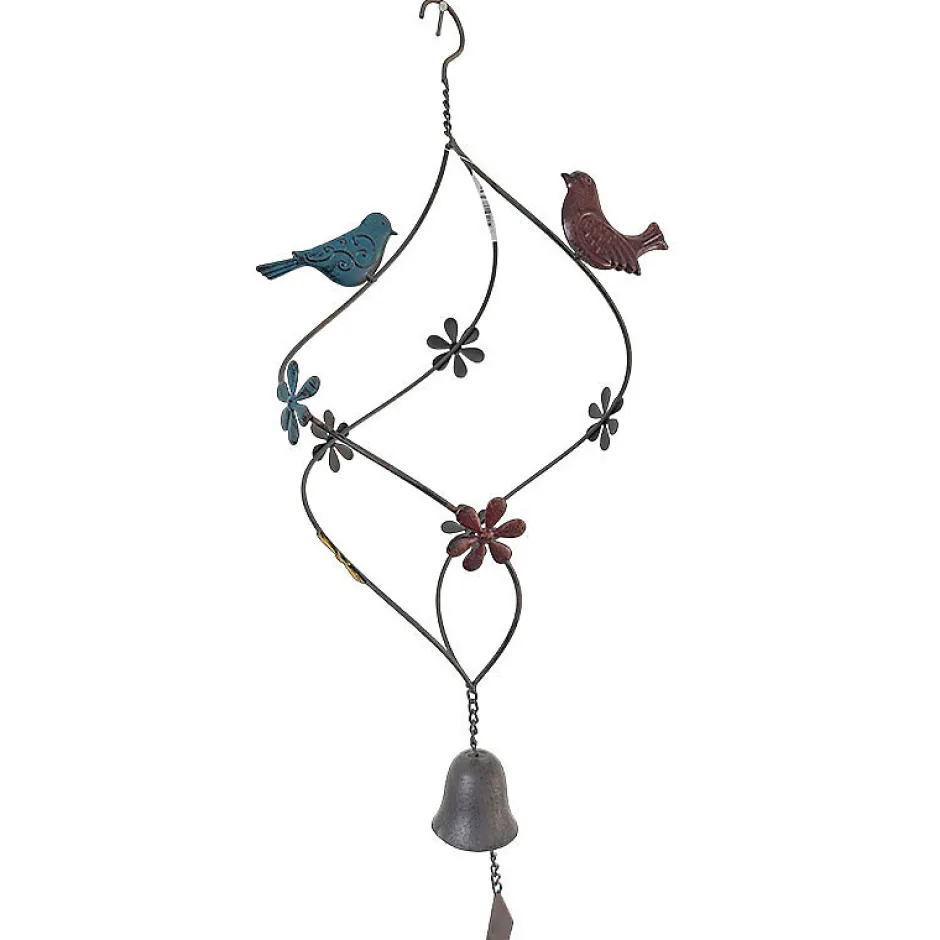 La Grande Prairie Cloche oiseaux colorés 29x23x74cm