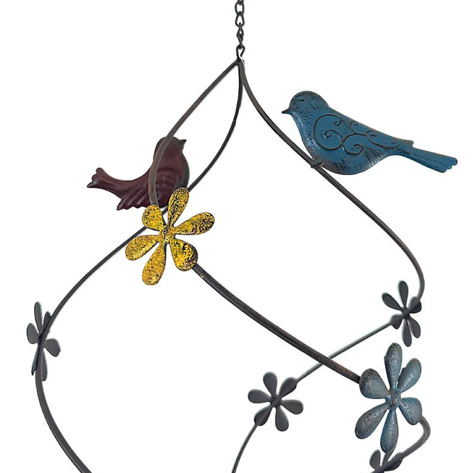 La Grande Prairie Cloche oiseaux colorés 29x23x74cm