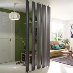 Geom Cloison amovible à lames orientables Yotta gris anthracite H.252 x l.24 cm