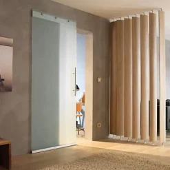 Geom Cloison amovible à lames orientables Ella aspect bois naturel h.252 x l.18 cm