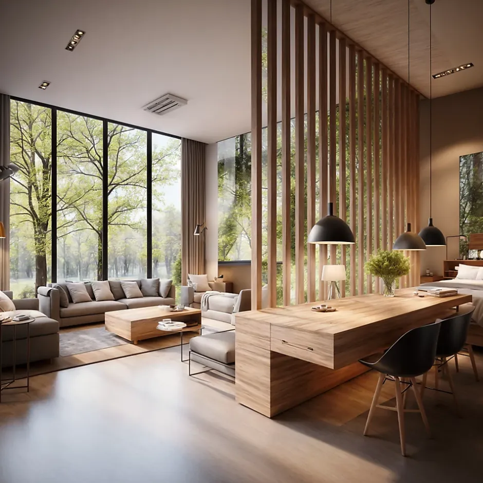 Cloison Amovible Claustra Hetre Ajouré 15 Lames - H 260 x L 160 x P 7 cm - PAR AD LYON-Ad Lyon Groupe Clearance