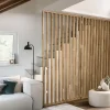 Cloison Amovible en Chêne Clair - Claustra Ajouré 9 Lames pour Séparation de Pièce (H 150 x L 100 cm) - PAR GROUPE-Ad Lyon Outlet