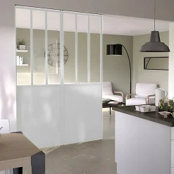 Cloison amovible 3-en-1 esprit atelier Axioma blanche H.250 x l.80 cm-Geom Clearance