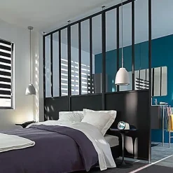 Geom Cloison amovible 3-en-1 esprit atelier Axioma noire H.250 x l.80 cm