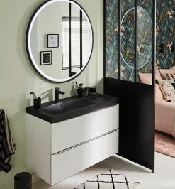 Geom Cloison amovible 3-en-1 esprit atelier Axioma noire H.250 x l.80 cm