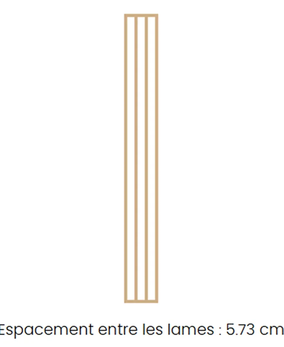 Cloison bois claustra chene - Lames droites - H254cm x L30cm x P7cm-Ad Lyon Groupe Discount