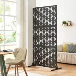 Casa.Pro Cloison de séparation Aaskis acier 200 x 100 x 50 cm noir