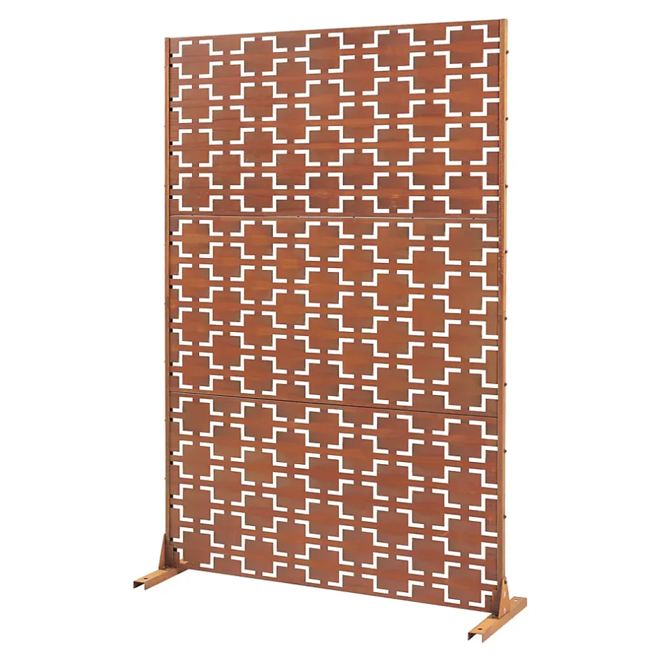 Casa.Pro Cloison de séparation Basciano pour extérieur et intérieur acier galvanisé 180 x 120 x 40 cm rouille