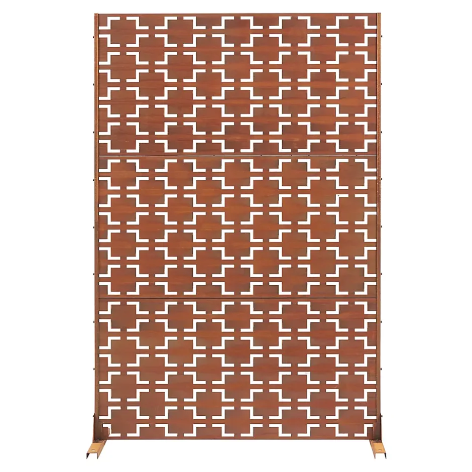 Casa.Pro Cloison de séparation Basciano pour extérieur et intérieur acier galvanisé 180 x 120 x 40 cm rouille