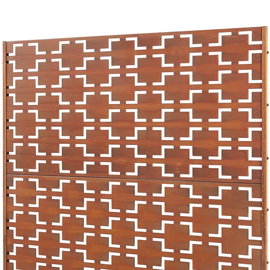 Casa.Pro Cloison de séparation Basciano pour extérieur et intérieur acier galvanisé 180 x 120 x 40 cm rouille