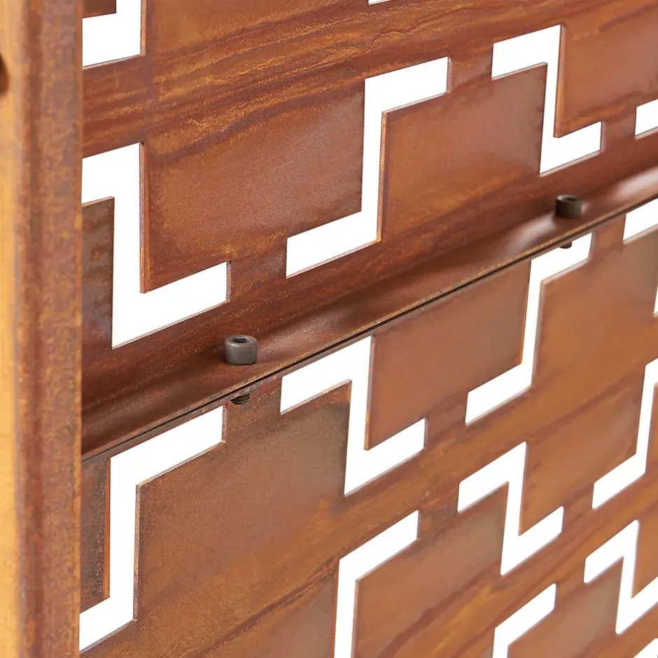 Casa.Pro Cloison de séparation Basciano pour extérieur et intérieur acier galvanisé 180 x 120 x 40 cm rouille