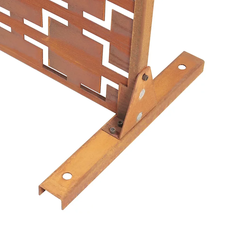 Casa.Pro Cloison de séparation Basciano pour extérieur et intérieur acier galvanisé 180 x 120 x 40 cm rouille