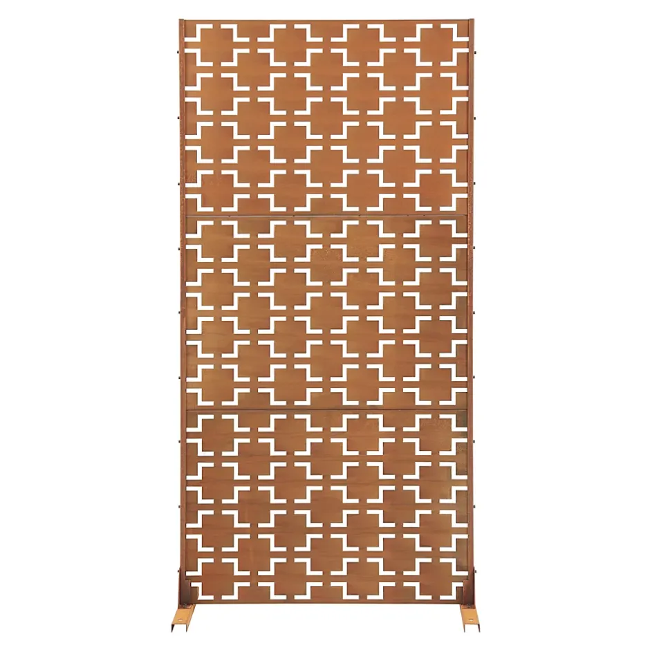 Casa.Pro Cloison de séparation Basciano pour extérieur et intérieur acier galvanisé 180 x 90 x 40 cm rouille