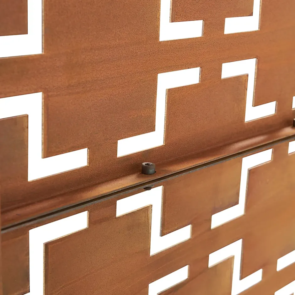 Casa.Pro Cloison de séparation Basciano pour extérieur et intérieur acier galvanisé 180 x 90 x 40 cm rouille