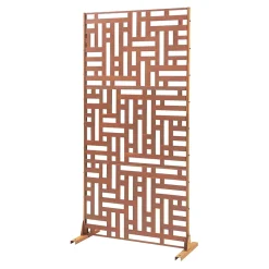 Casa.Pro Cloison de séparation Bernalda pour extérieur et intérieur acier galvanisé 180 x 90 x 40 cm rouille