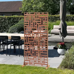 Casa.Pro Cloison de séparation Bernalda pour extérieur et intérieur acier galvanisé 180 x 90 x 40 cm rouille