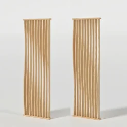 Wood&Sens Cloison de séparation claustra ondulé vague chêne, H.2,54 m x l.80 cm, P.9 cm